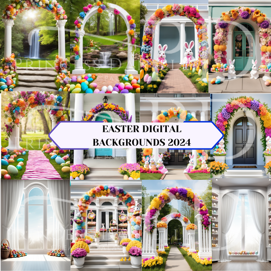 EASTER DIGITAL BACKGROUNDS 2024